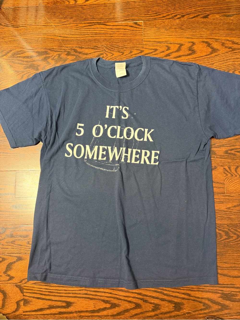 VTG Y2K It's 5 O'Clock Somewhere Short Sleeve T-shirt Party Beer Tee L